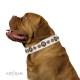 Decorated Pink Leather Dog Collar - "Delicacy & Refinement Handcrafted by Artisan