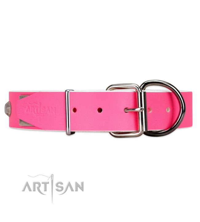 Pink Blush Premium Quality FDT Artisan Pink Designer Dog Collar