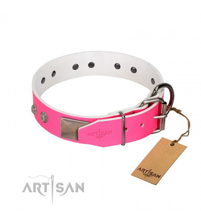 Pink Blush Premium Quality FDT Artisan Pink Designer Dog Collar