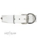 "True Grace" Premium Quality FDT Artisan White Designer Dog Collar