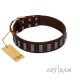 "Brown Lace" Handmade FDT Artisan Leather Dog Collar for Everyday Walks